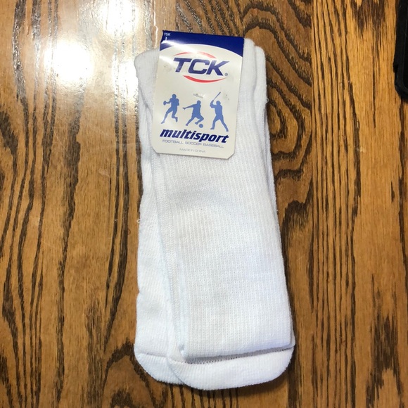 TCK Multisport Sport Socks Football Soccer Baseball White L Large - Picture 1 of 5